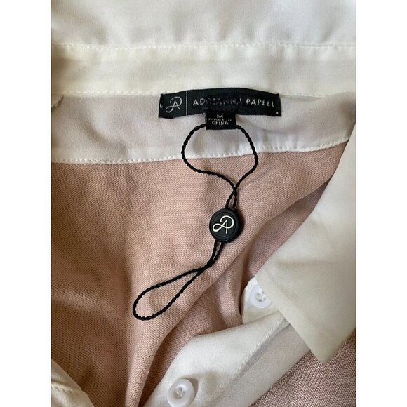 Adrianna Papell BNWOT  sweater women sz Medium NEW twofer collared - Picture 5 of 6